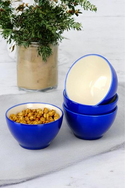Digithome 10 cm Blue Porcelain Snack Bowl Presentation Bowl Set - Tl 4037430   C320.003