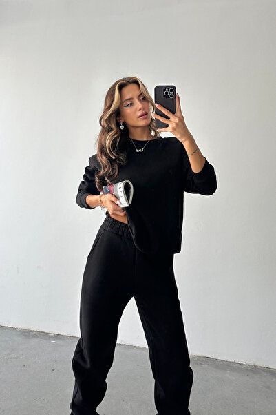 YAKAMEL Γυναικείο σετ φόρμας από βαμβάκι, με φαρδιά γραμμή και μεγάλο μέγεθος