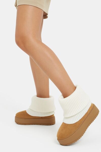 Bershka Sock-style platform ankle boots