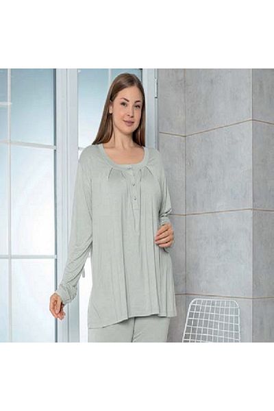 LİMİSSİ Set de pijamale oversize cu mânecă lungă pentru femei