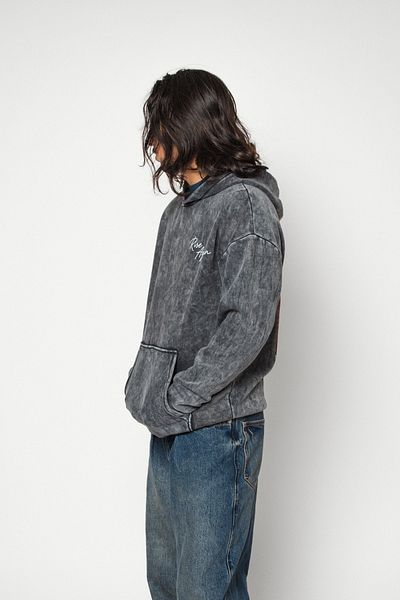 Sekizbiraltı Rise Again Printed Oversize Unisex Premium Washable Black Hoodie