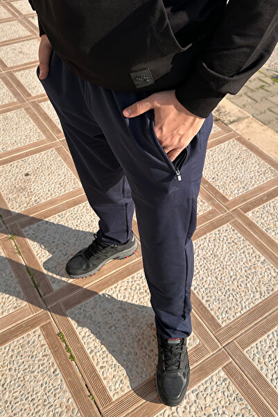 Remsa Spor Ανδρικό φούτερ επίπεδη μέση ελαστικό 3 τσέπες 0705 ανοιχτό μπλε ναυτικό