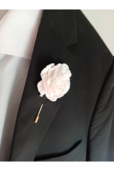 CREATİVESHOP Şakayık Damat Yaka İğnesi, Damat Yaka Çiçeği, Düğün Aksesuarları, Yaka İğnesi