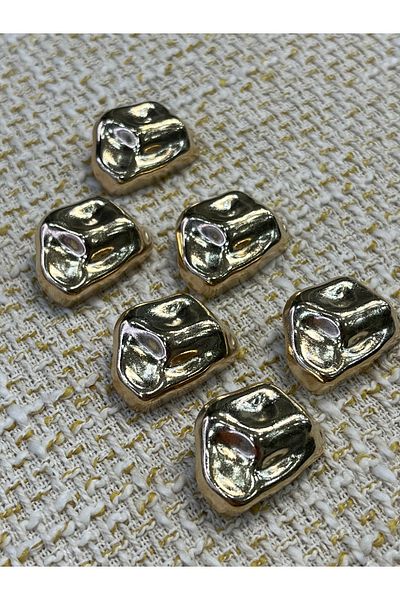 ODDA TASARIM ATÖLYESİ Trapezoid-Shaped Design Gold Color Jacket-Coat Button Set(40Size)