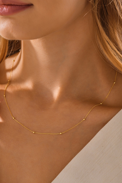 MOOM MÜCEVHERAT 14 Ayar Altın Parlak Dorika Toplu Forse Zincir Kolye