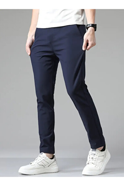 yx yustex sport Μπλε ναυτικό εύκαμπτο υφασμάτινο φαρδύ, άνετο παντελόνι φόρμα...