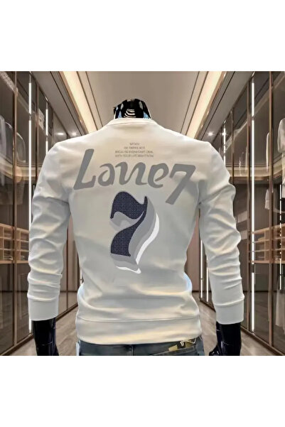 Drippy Pulover pentru bărbați de toamnă Coreeană Casual Lucky 7 Tricou cu mân...