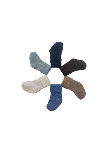 Defne Baby 6 Pairs Newborn Cotton Men's Newborn and Baby Socks 0-6 Months