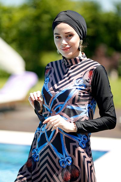 Remsa Mayo Full Covered Hijab Swimsuit - Rope Design