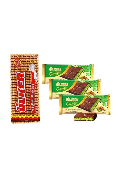 Ülker Pötibör 175 g and 93 g Plain and Dubai Chocolate - X 3 Pieces