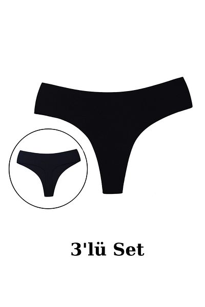 PJ & Me Set de șiruri pentru femei, extra flexibile și moi, tăiate cu laser, în 3 piese, de culoare neagră
