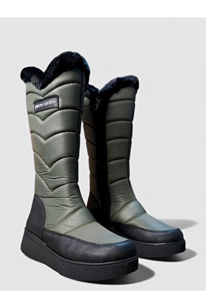 Pierre Cardin Su Geçirmez Kürklü Haki Kadın Kar Botu PC-52593