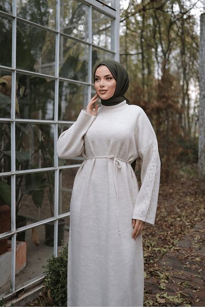 Nissra Ankanoor Ecru Sleeve Braided Dress Anka 2518206