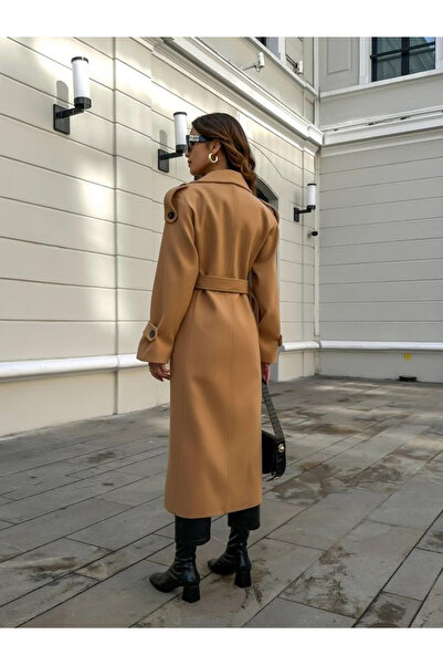 My Blog Παλτό με ζώνη Tan Epaulet -