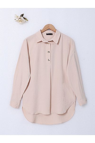 Modamorfo Placket Snap Polo Neck Ayrobin szett -bézs