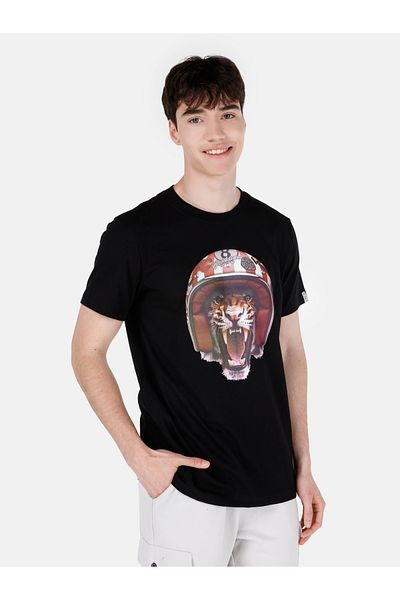 Colin's Regular Fit Round Neck Plain Men's Black Short Sleeve T-Shirt
