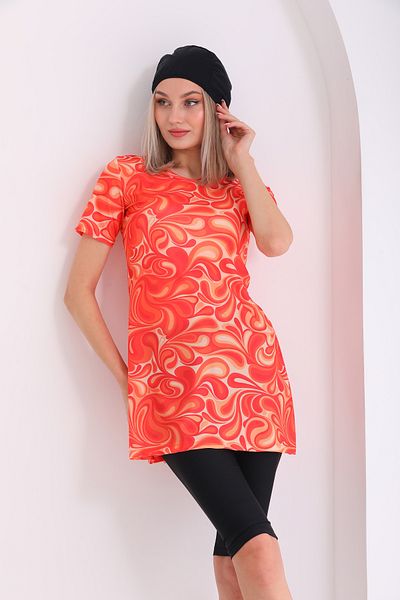 REMSA Lycra Semi-Closed Swimsuit 2415 Helen Orange