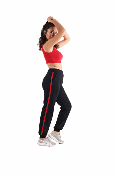 ASN concept Women's Red Stripe Black Sweatpants