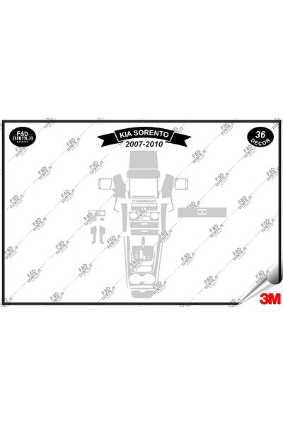 FD Damla Etiket 2007-2010 Κονσόλα γαντιών Kia Sorento - Σετ 36 τεμαχίων ασημί μαόνι με επένδυση