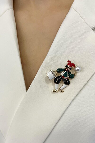 Modex Mineli Taşlı Sevimli Palyaço Broş (4 cm)