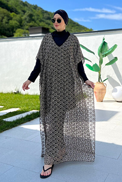 Remsa Mayo Hijab Swimsuit Style - Perforated Knitwear Single Kaftan Pareo 430-T11