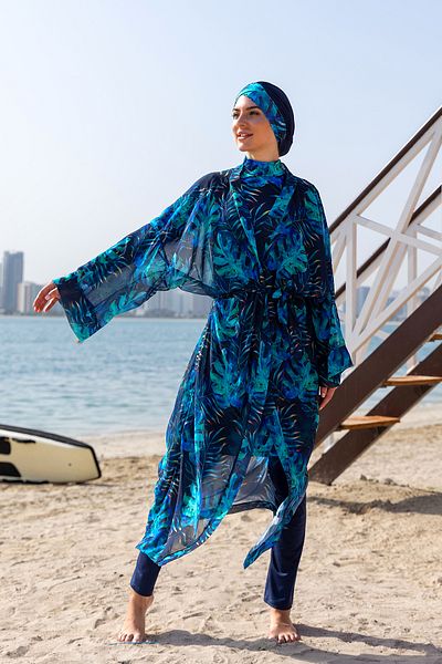 Remsa Mayo Μονό Kaftan Kimono Pareo - RP009 Tropical, Remsa Hijab μαγιό