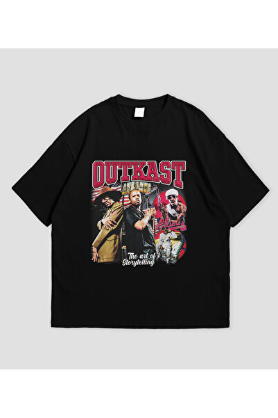 SVART WEAR Outkast - تي شيرت كبير الحجم بتصميم ريترو للجنسين