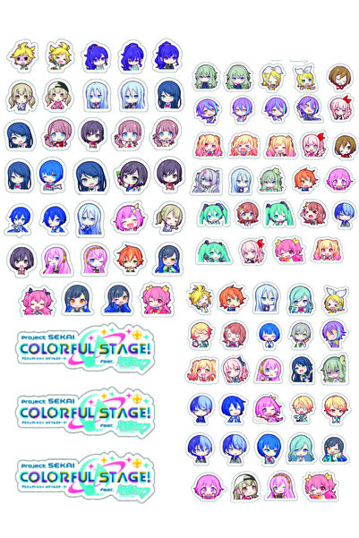 nihonwosekai Hatsune Miku PjSekai Project Sekai Mini Anime Etiket Sticker Seti
