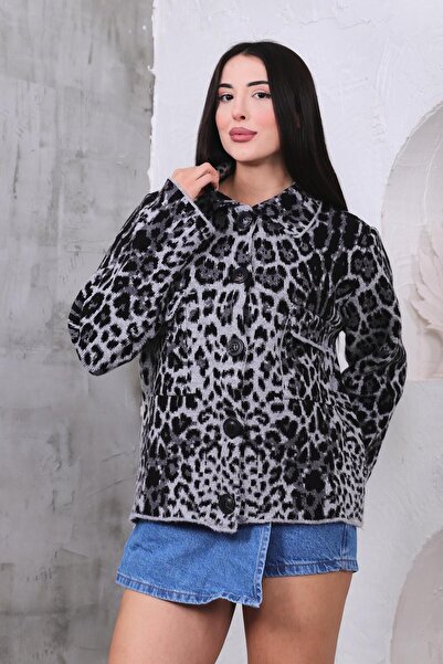 ZEYWEAR Leopard Cardigan with Pockets