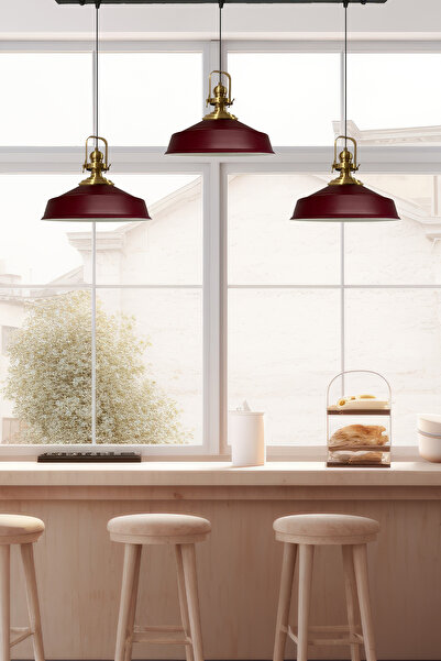 Bamyum Vişne Çürüğü Asaletli Üçlü Avize Eskitme Başlık Retro Sarkıt Lamba Mutfak Salon Kafe Avizeleri