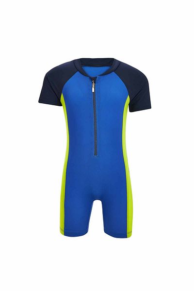 Remsa Mayo Alex 5608 Neon Green Remsa - Παιδικό μαγιό με κοντό μανίκι και σορτς