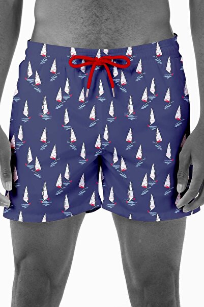 Remsa Mayo Ανδρικό σορτς Navy Blue - Pool and Sea Pattern, Μοντέλο 018