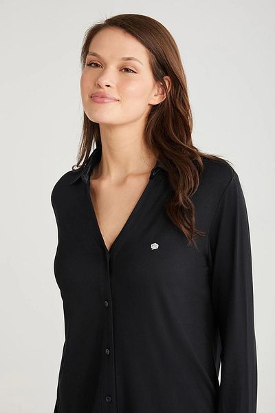 Penyemood Long Sleeve Women's Pjama Suit with Soft Textured Button Front
