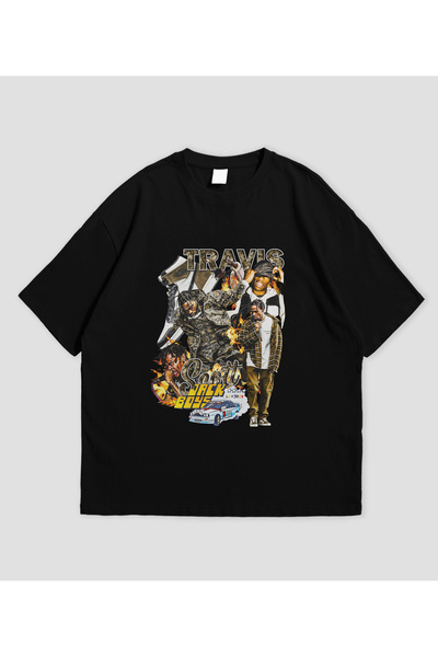 SVART WEAR Travis Scott - Retro dizajn unisex Oversize kroj T-shirt