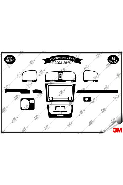 FD Damla Etiket Volkswagen Golf 6 2008-2016 Torpido Konsol Trim Göğüs Maun Ka...