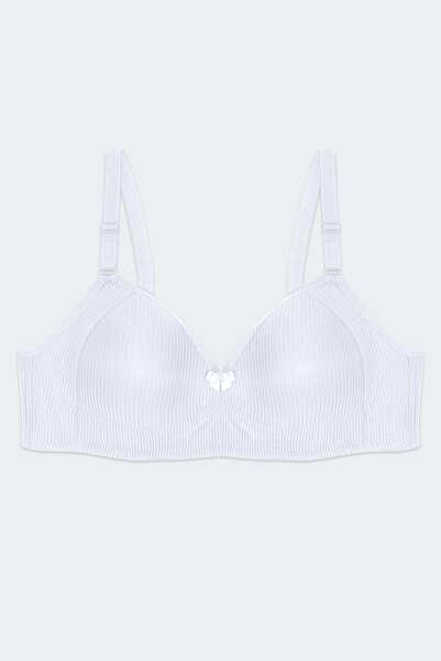 Niket Life Sutien alb cu dungi, fără umplutură