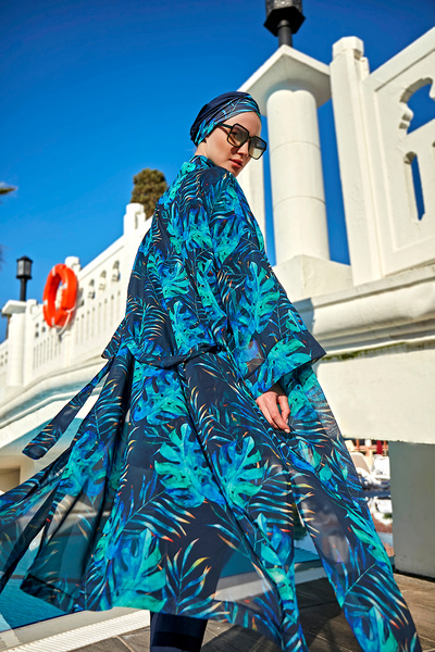 Remsa Mayo Single Caftan Kimono Pareo - RP009 Tropical, Remsa Hijab Swimsuit