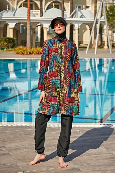 Remsa Mayo Cemre R4603 - Πλήρως καλυμμένο Hijab μαγιό, Parachute Remsa