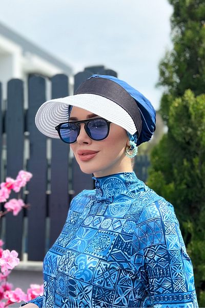 Remsa Mayo قبعة من القش قابلة للطي وواقية من الشمس باللون الأبيض Rş-58