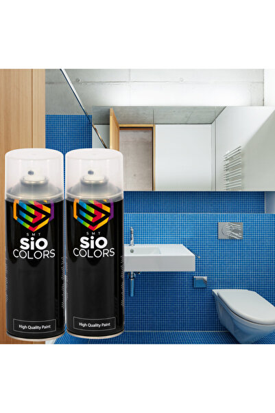 sıocolors SIVIYA DAYANIKLI LAVABO-BANYO-FAYANS MAVİ&BEYAZ TASARIM SPREY BOYA ...