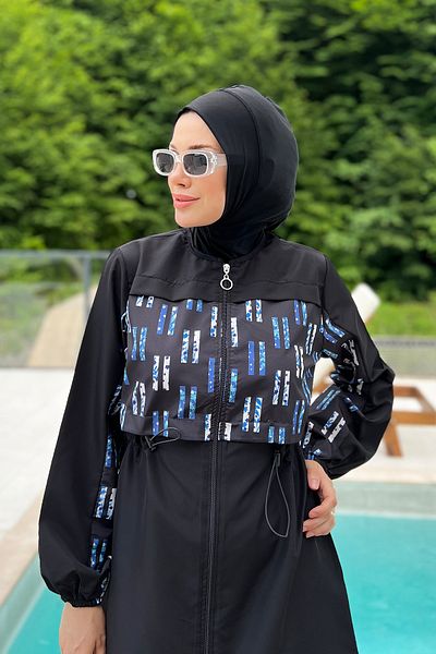 REMSA Μονό Top Parachute Full Covered Hijab Μαγιό 2451 Μπλε