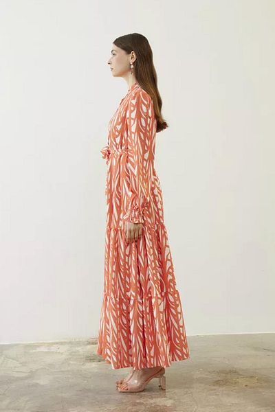 Lale Butik Merwish Patterned Crepe Dress 812