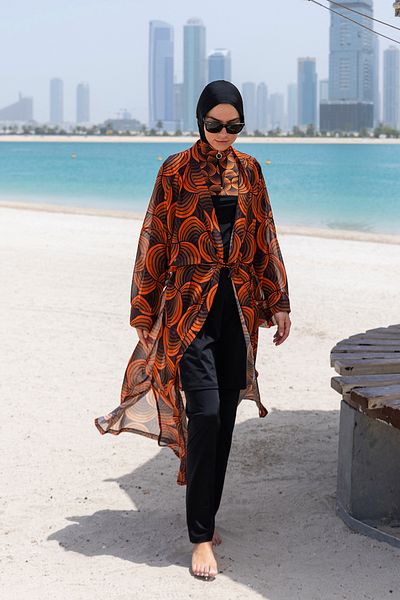 Remsa Mayo Ρετρό RP015 - Μονό Kaftan Kimono Pareo σε χιτζάμπ μαγιό