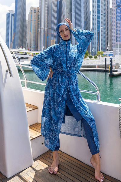 Remsa Mayo Rabia RP012 - Μαγιό Hijab σε Single Caftan Kimono Pareo