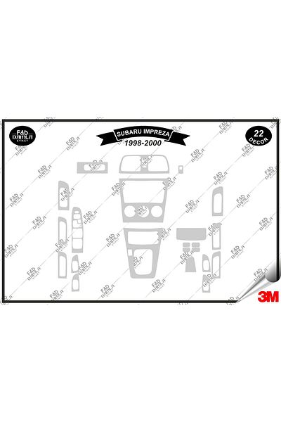 FD Damla Etiket Για Subaru Impreza 1998-2000 Κονσόλα Θωράκισης Σετ μαόνι - 22 τεμάχια ασημί