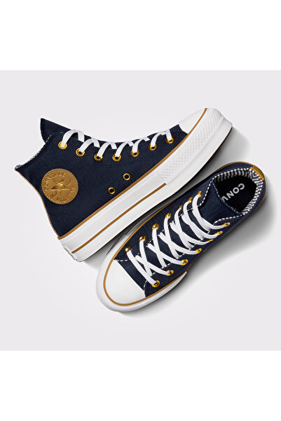 Converse Chuck Taylor All Star Lift Platform Herringbone Stripe Unisex Mavi Sneaker