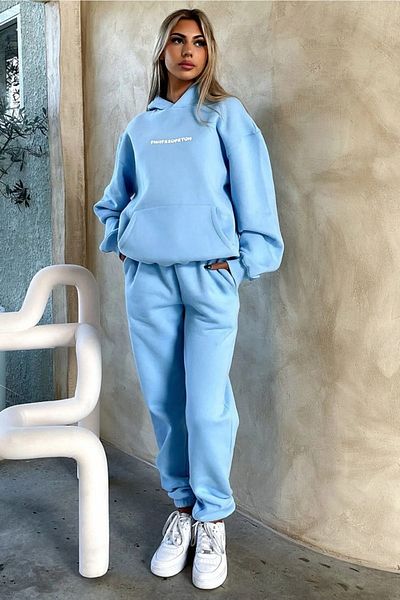 pandy That Fetch Printed Unisex Hooded Kangaroo Pocket Oversize Σετ αθλητικής φόρμας