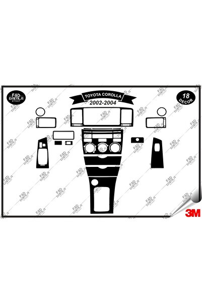FD Damla Etiket لسيارة تويوتا كورولا 2002-2004 غطاء وحدة التحكم باللون الأسود...