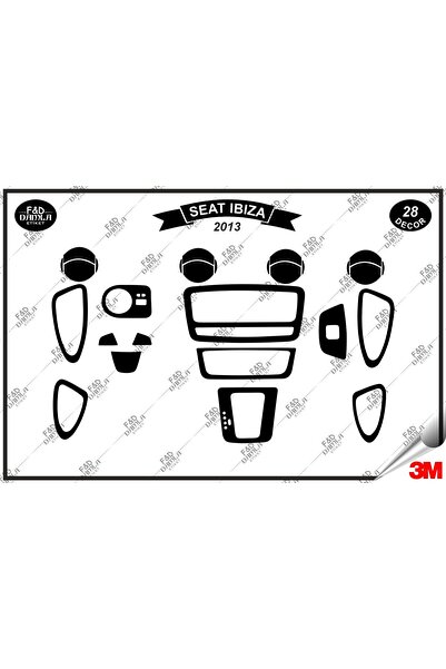 FD Damla Etiket Seat Ibiza 2013 Torpedo Console Trim Chest Mahogany Finish Se...