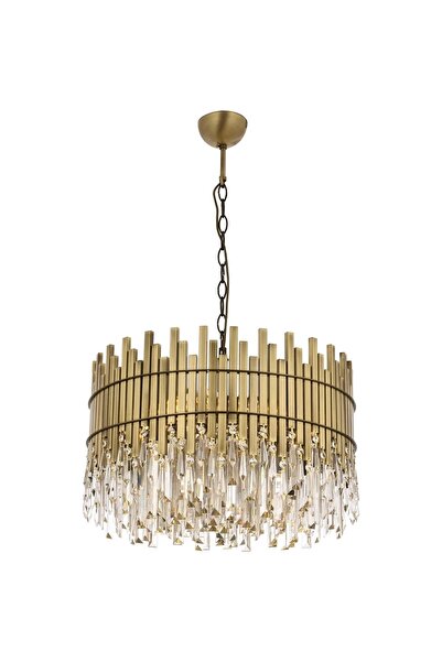 Avonni Av-60162-e60 Eskitme Kaplama Klasik Avize E27 Metal Kristal 60cm